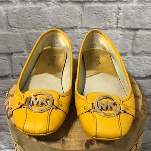 Michael Kors Yellow Gold Fulton Leather Moccasin